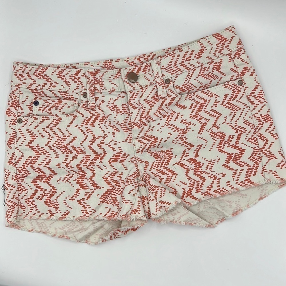 GAP SUMMER CUT OFFS SHORTS SIZE 25 ORANGE AND WHITE